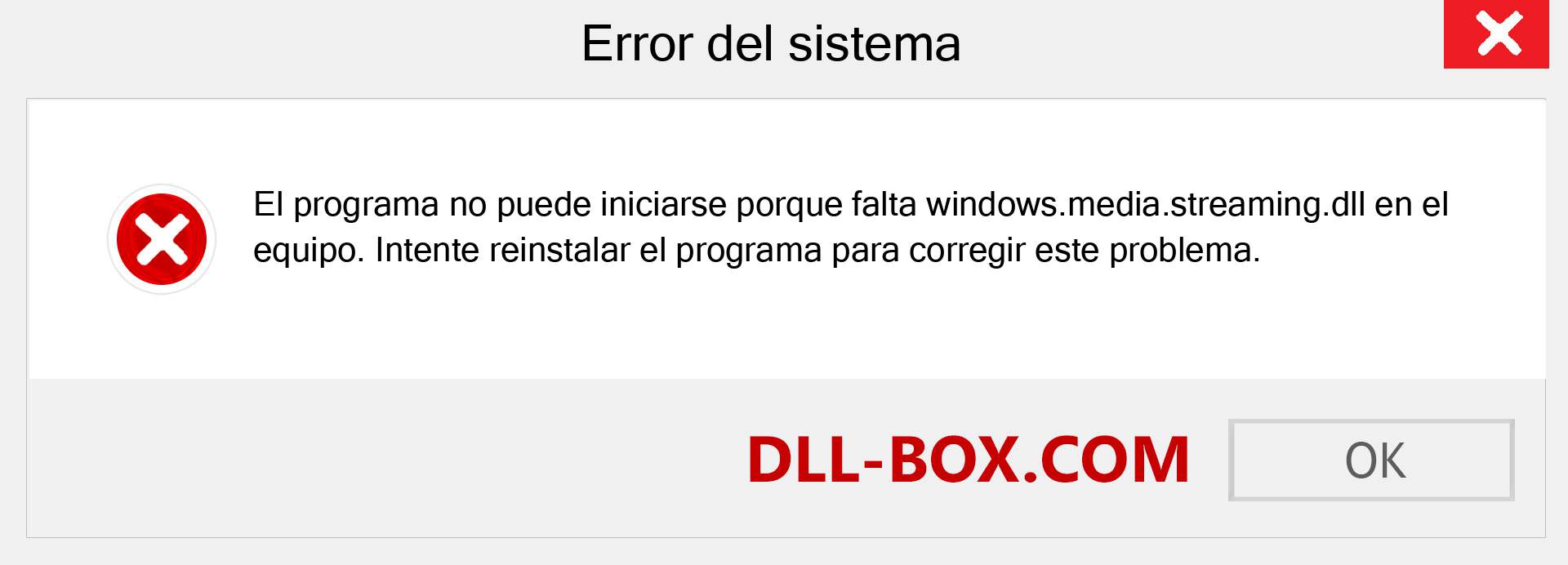 ¿Falta el archivo windows.media.streaming.dll ?. Descargar para Windows 7, 8, 10 - Corregir windows.media.streaming dll Missing Error en Windows, fotos, imágenes