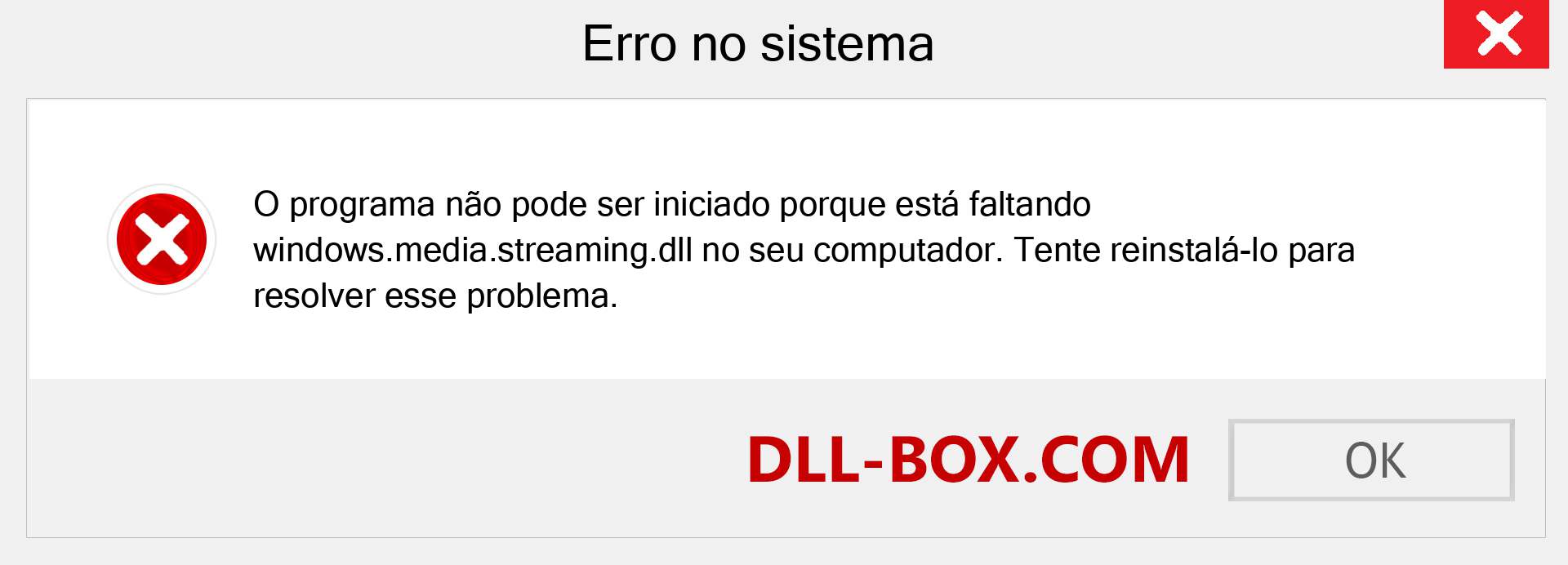 Arquivo windows.media.streaming.dll ausente ?. Download para Windows 7, 8, 10 - Correção de erro ausente windows.media.streaming dll no Windows, fotos, imagens