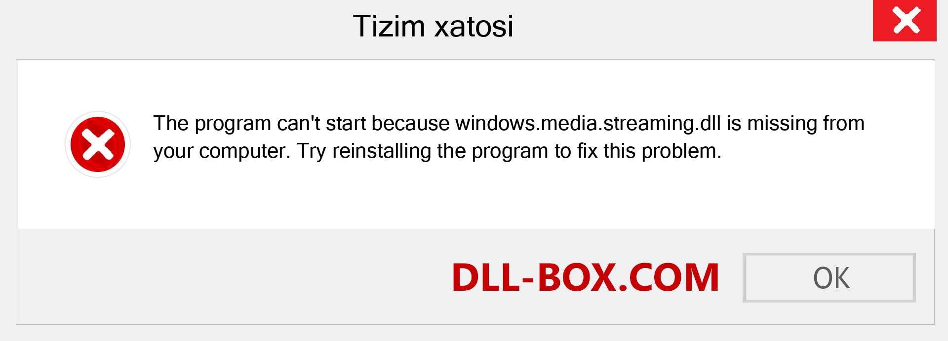 windows.media.streaming.dll fayli yo'qolganmi?. Windows 7, 8, 10 uchun yuklab olish - Windowsda windows.media.streaming dll etishmayotgan xatoni tuzating, rasmlar, rasmlar